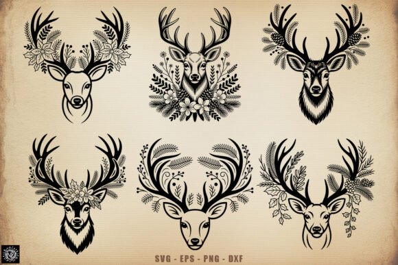 Christmas Deer Floral Antler SVG Bundle Review