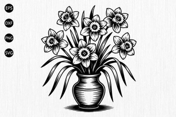 Daffodil Flower SVG, Floral Clipart Review