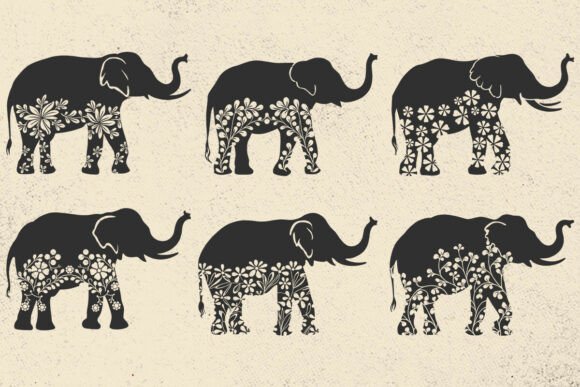 Elephant with Flowers SVG Silhouette Review