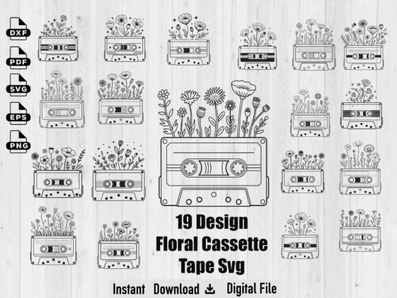 Floral Cassette Tape Svg, Vintage Soul Review