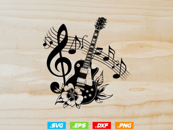 Floral Guitar Svg, Music Notes Svg Review