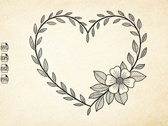 Floral Heart Svg, Flowers Svg, Vinyl Heart Review