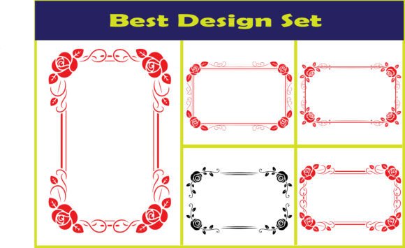 Floral Rose Frame Border SVG Set Review
