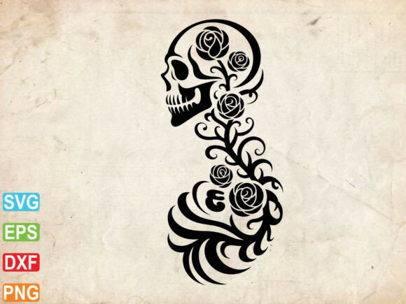 Floral Skeleton SVG, Skull with Flowers Review