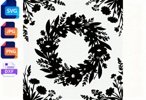 Floral Wreath SVG Cut File Black: A Designer's Review