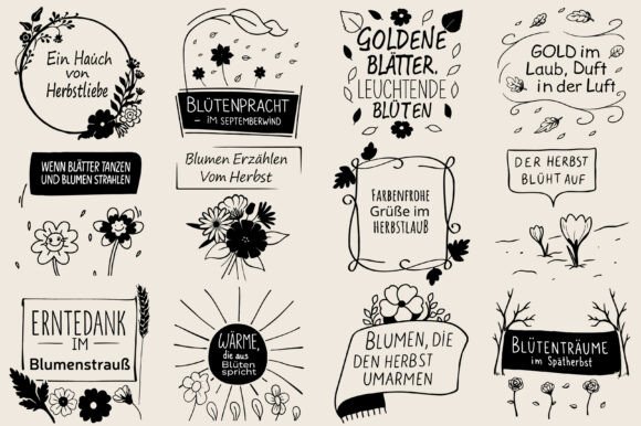 German Autumn Flower Bouquets SVG PNG Review