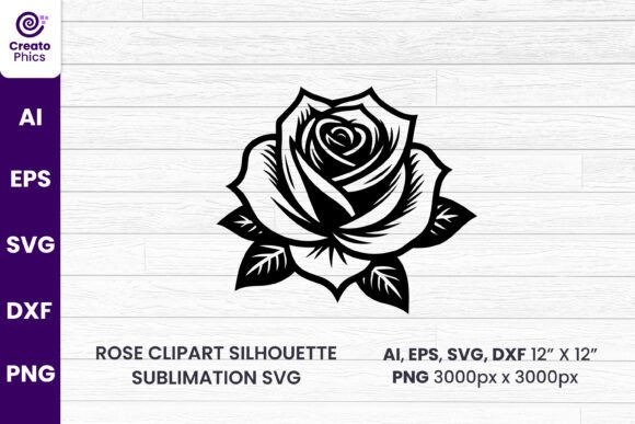 Rose Flower Clipart Silhouette SVG Review