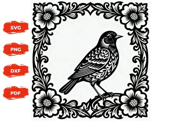 Vintage Bird Floral Frame SVG Cut File Review